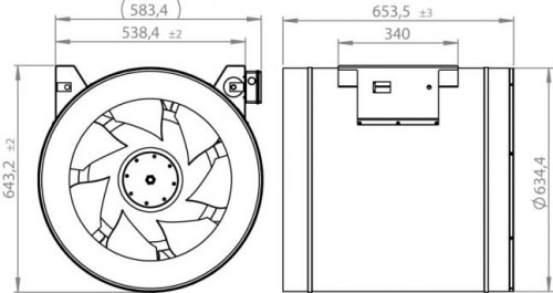 Ventilator in-line circular de tubulatura - RUCK - ETALIN - EL 630 E4 01 - 119324 - 2.140 W - 13940 mc/h - 230V/50Hz [3]
