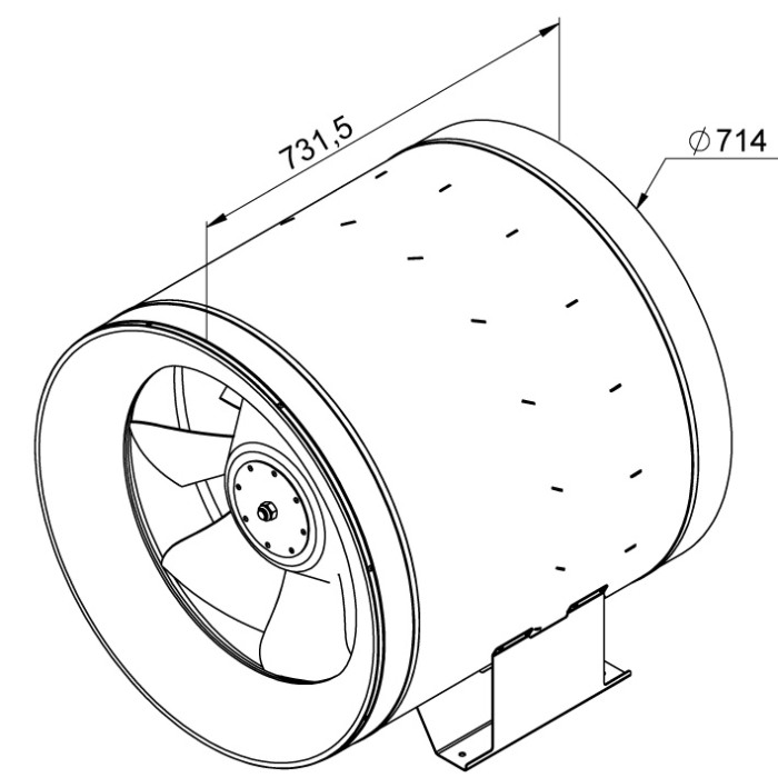 Ventilator in-line circular de tubulatura - RUCK - ETALIN - EL 710 D4 02 - 146531 - 23140 mc/h [2]