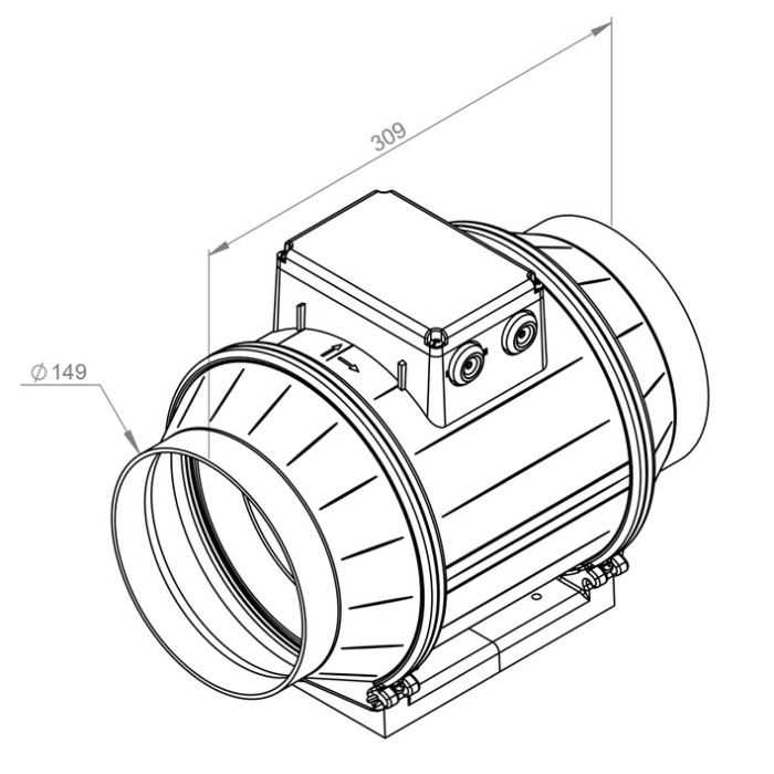 Ventilator in-line circular de tubulatura - RUCK - ETAMASTER - EM 150L EC 01 - 128588 - 67 W - 780 mc/h - 230V/50Hz [1]