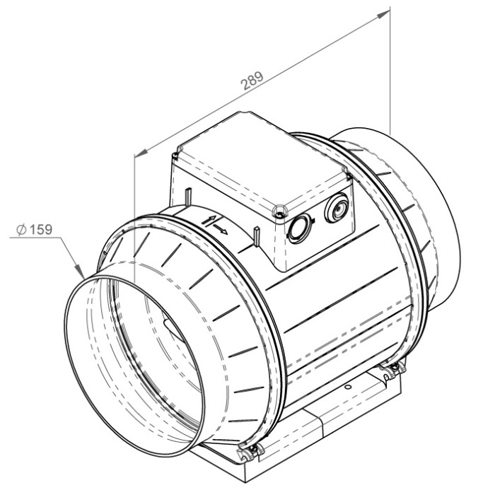 Ventilator in-line circular de tubulatura - RUCK - ETAMASTER - EM 160L E2M 01 - 126549 - 45 W - 615 mc/h - 230V/50Hz [1]
