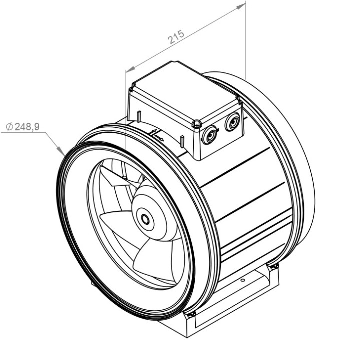 Ventilator in-line circular de tubulatura - RUCK - ETAMASTER - EM 250 EC 01 - 128954 - 179 W - 1780 mc/h - 230V/50Hz [1]