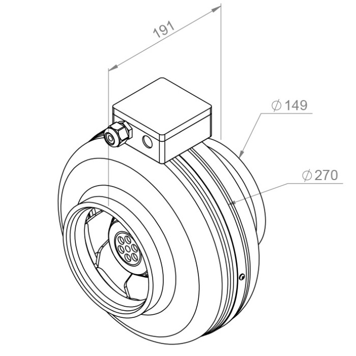 Ventilator in-line circular de tubulatura - RUCK - RS 150 10 - 134984 - 48 W - 440 mc/h - 230V/50Hz [1]
