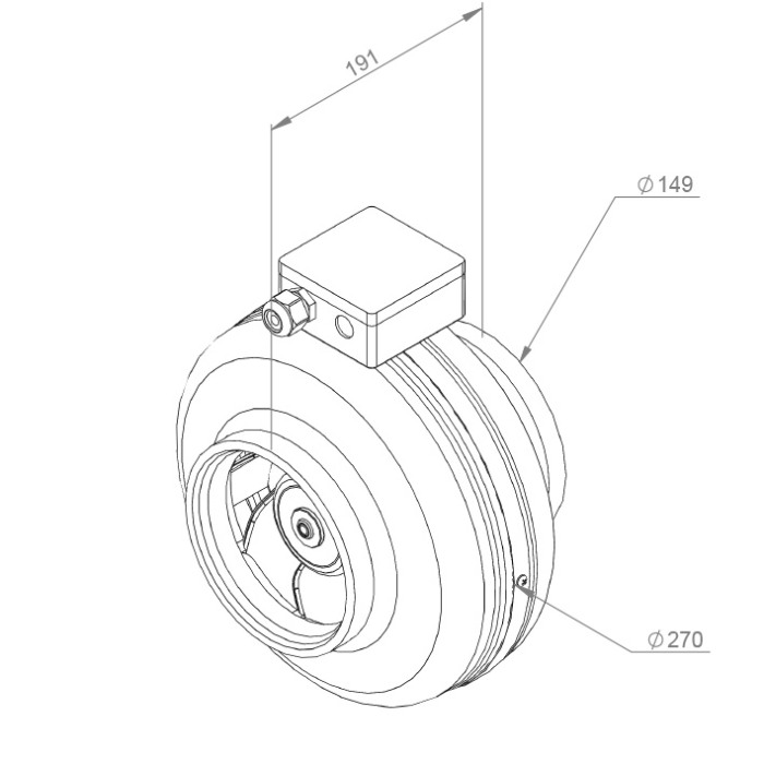 Ventilator in-line circular de tubulatura - RUCK - RS 150 EC - 130396 - 105 W - 660 mc/h - 230V/50Hz [1]