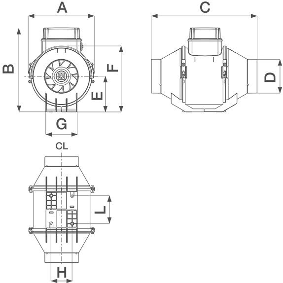 Ventilator in-line circular de tubulatura - Vortice - Lineo 315 ES Energy Saving - 17039 - 240 W - 1900 mc/h - 230V/50Hz [3]