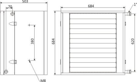 Aeroterma incalzire pe apa - pentru spatii cu mediu agresiv (ferme pasari, porci, industrial coroziv) - JUWENT - TERM AGRO - 58 kW - consola inclusa [2]