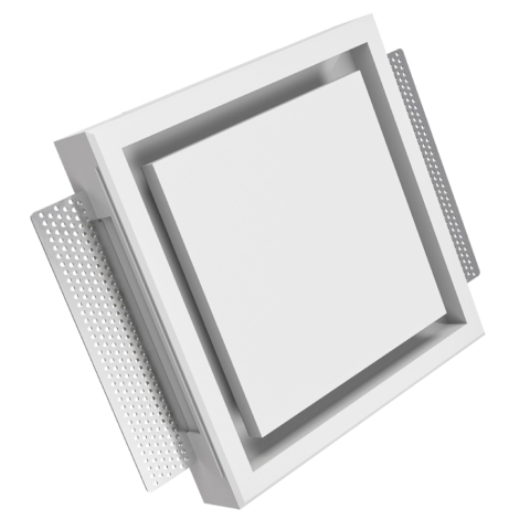 Anemostate Patrate - Anemostat patrat ERGOVENT KVADRO-125 pentru introducerea și evacuarea aerului, gips, alb