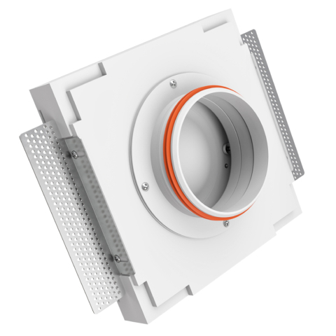 Anemostat patrat ERGOVENT KVADRO-125 pentru introducerea și evacuarea aerului, gips, alb [1]