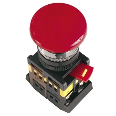 AUTOMATIZARI - Buton tip ciuperca cu retinere AEAL22 rosu d22mm 240V 1NI+1ND - BBG60-AEAL-K04