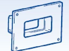 Accesorii tub rectangular - Conector flansa perete tub rectangular - Blauberg - PlastiVent - 60mm x 120mm
