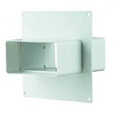 Accesorii tub rectangular - Conector tub rectangular - Blauberg - PlastiVent cu flansa de perete si clapeta antiretur - 55mm x 110mm