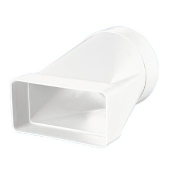 Accesorii tub rectangular - Conector tubulatura rectangulara la tubulatura circulara - Blauberg - PlastiVent - 55mm x 110mm, Diametru 100 mm
