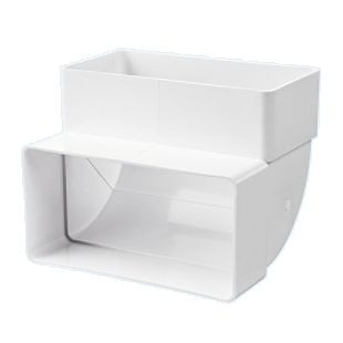 Accesorii tub rectangular - Cot vertical tubulatura rectangulara - Blauberg - PlastiVent - 55mm x 110mm, 90 grade