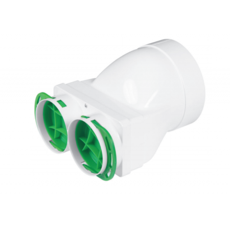 TRATARE AER - Cutie plenum pe tavan - montaj orizontal Awenta VPC125-2 racorduri D-125-2x75 mm