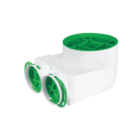 Recuperatoare De Caldura | Accesorii - Cutie plenum pe tavan - montaj vertical Awenta VPE125-2 racorduri D-125-2x75 mm