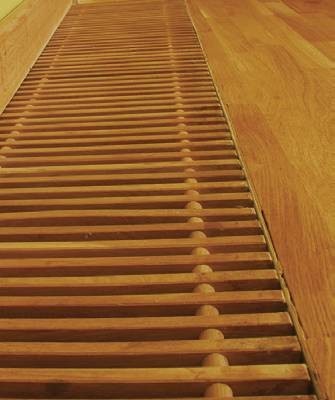 Grile Decorative |  Convectoare de pardoseala - Gratar din Lemn cu rama din aluminiu - Stilltech - Latime 300 - Lungime 900