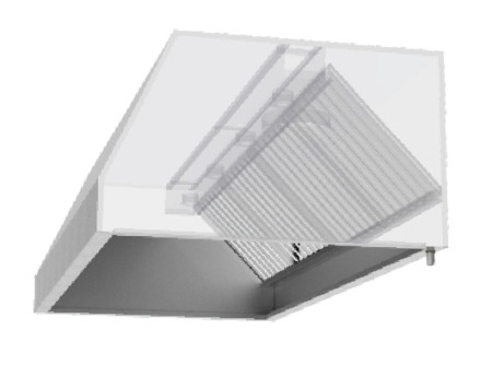 Hota montaj pe perete - Hota de perete - BIOKAN - inox, filtru grasime labirint, fara motor, dimensiune (LxlxHmm) - 3960x900x580
