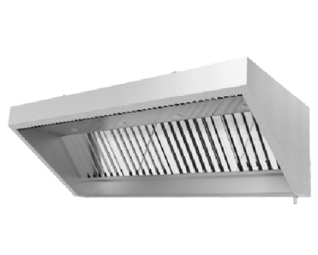 Hota de perete tip snack/fastfood cu inductie aer proaspat - BIOKAN - inox, filtru grasime labirint, fara motor, dimensiune (LxlxHmm) - 1000x900x580 [1]