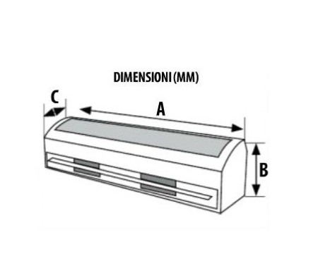 Perdea de aer ambientala - eficienta mare - TECNOSYSTEMI - 12300042 - ARIA 1 POTENZA - 400V/50Hz -1m - automatizare inclusa [1]