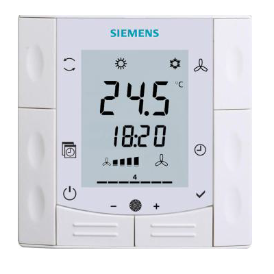Termostate Ventiloconvectoare - RDF600T - SIEMENS - Cronotermostat de camera cu afisaj - Ventiloconvector - AC 230 V - pentru sistem 2/4 tevi - Programator 7 zile - S55770-T292
