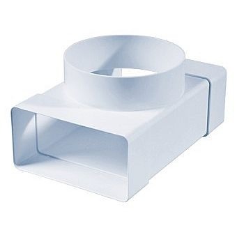 Accesorii tub rectangular - Teu tubulatura rectangulara cu trecere la tubulatura circulara - Blauberg - PlastiVent - 60mm x 120mm - Diametru 100mm