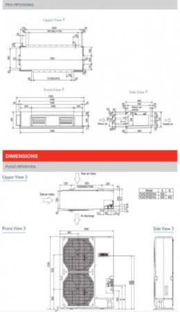 Unitate interna DUCT - Mitsubishi Electric - PEA-RP250GAQ [1]