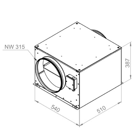 VENTILATOARE - Ventilator carcasat - RUCK - ISOR 315 EC 20, palete orientate inapoi - 131803 - 1800 mc/h - 230V/50Hz