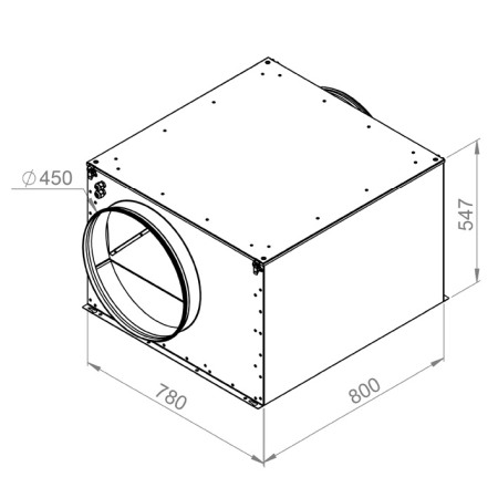 VENTILATOARE - Ventilator carcasat - RUCK - ISOR 450 EC 20, palete orientate inapoi - 131816 - 4180 mc/h - 230V/50Hz