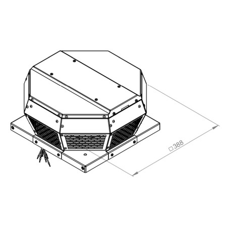 Ventilatoare de Acoperis - Ventilator de acoperis - refulare orizontala - RUCK - DHA 190 E2 40 - 134993 - 490 mc/h - 230V/50Hz