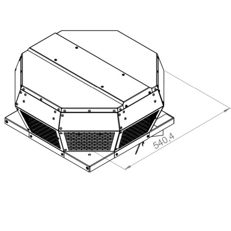 Ventilatoare de Acoperis - Ventilator de acoperis - refulare orizontala - RUCK - DHA 280 E4 30 - 130101 - 1270 mc/h - 230V/50Hz