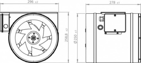 Ventilator in-line circular de tubulatura - RUCK - ETALIN - EL 250 E2 01 - 112382 - 180 W - 1740 mc/h - 230V/50Hz [2]