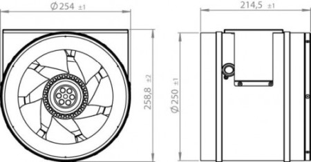 Ventilator in-line circular de tubulatura - RUCK - ETALIN - EL 250 E2 06 - 116227 - 160 W - 1626 mc/h - 230V/50Hz [2]