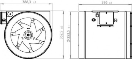 Ventilator in-line circular de tubulatura - RUCK - ETALIN - EL 355 E2 01 - 112757 - 960 W - 4940 mc/h - 230V/50Hz [2]