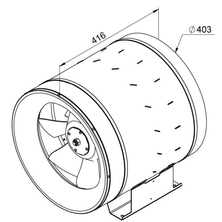Ventilatoare In-Line CIRCULARE - Ventilator in-line circular de tubulatura - RUCK - ETALIN - EL 400 D2 01 - 119677 - 1570 W - 6910 mc/h - 400V/50Hz