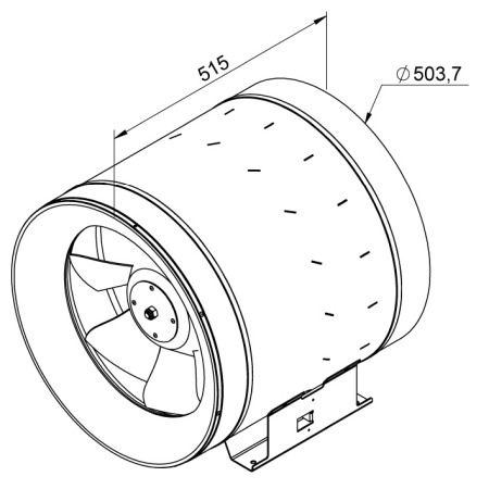 Ventilatoare In-Line CIRCULARE - Ventilator in-line circular de tubulatura - RUCK - ETALIN - EL 500 D4 01 - 117580 - 1930 W - 9850 mc/h - 230V/50Hz