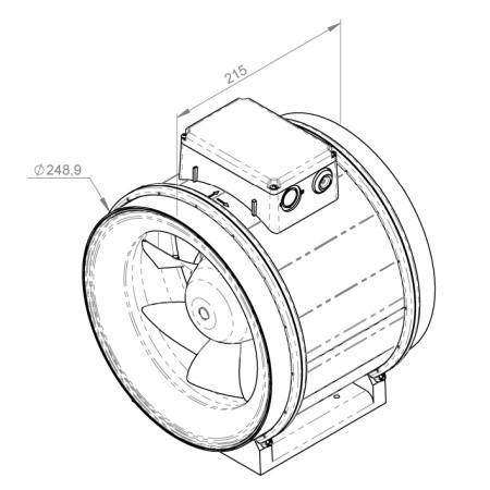 VENTILATOARE - Ventilator in-line circular de tubulatura - RUCK - ETAMASTER - EM 250 E2M 01 - 127317 - 170 W - 1625 mc/h - 230V/50Hz