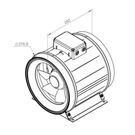 Ventilatoare In-Line CIRCULARE - Ventilator in-line circular de tubulatura - RUCK - ETAMASTER - EM 315 EC 01 - 130708 - 282 W - 2960 mc/h - 230V/50Hz