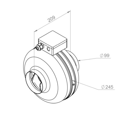 VENTILATOARE - Ventilator in-line circular de tubulatura - RUCK - RS 100 EC - 130394 - 90 W - 340 mc/h - 230V/50Hz