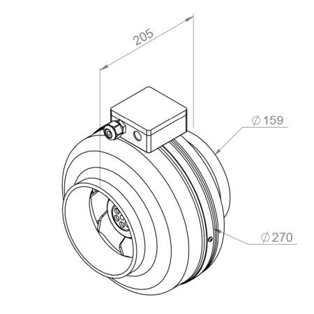 VENTILATOARE - Ventilator in-line circular de tubulatura - RUCK - RS 160 10 - 134986 - 49 W - 460 mc/h - 230V/50Hz
