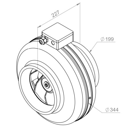 VENTILATOARE - Ventilator in-line circular de tubulatura - RUCK - RS 200 EC - 130401 - 121 W - 970 mc/h - 230V/50Hz