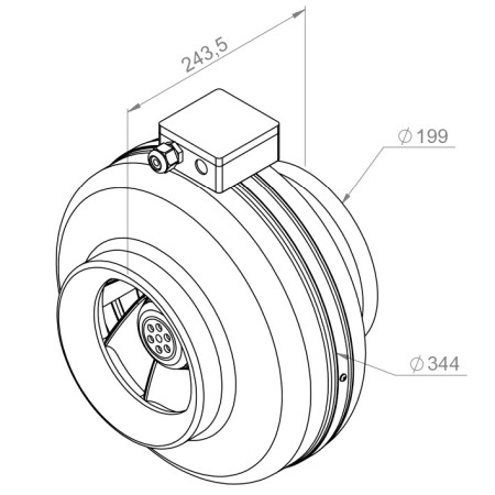 VENTILATOARE - Ventilator in-line circular de tubulatura - RUCK - RS 200L 10 - 136395 - 154 W - 1040 mc/h - 230V/50Hz