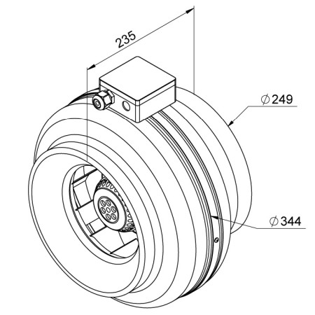 VENTILATOARE - Ventilator in-line circular de tubulatura - RUCK - RS 250 - 104213 - 100 W - 890 mc/h - 230V/50Hz