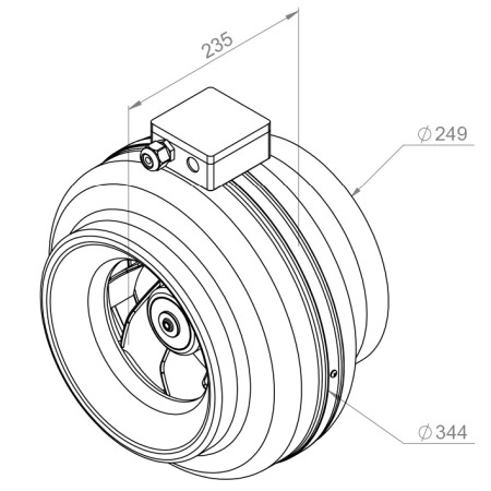 VENTILATOARE - Ventilator in-line circular de tubulatura - RUCK - RS 250 EC - 131531 - 118 W - 1010 mc/h - 230V/50Hz