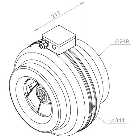 VENTILATOARE - Ventilator in-line circular de tubulatura - RUCK - RS 250L 10 - 136398 - 161 W - 1090 mc/h - 230V/50Hz