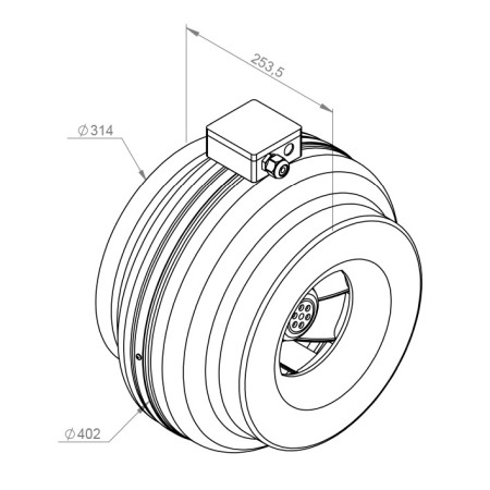 VENTILATOARE - Ventilator in-line circular de tubulatura - RUCK - RS 315 10 - 136400 - 162 W - 1170 mc/h - 230V/50Hz