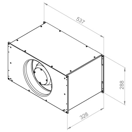 Ventilatoare In-Line RECTANGULARE - Ventilator in-line rectangular de tubulatura - RUCK - ETALIN - ELKI 5025 E2 10 - 127744 - 183 W - 1740 mc/h - 230V/50Hz