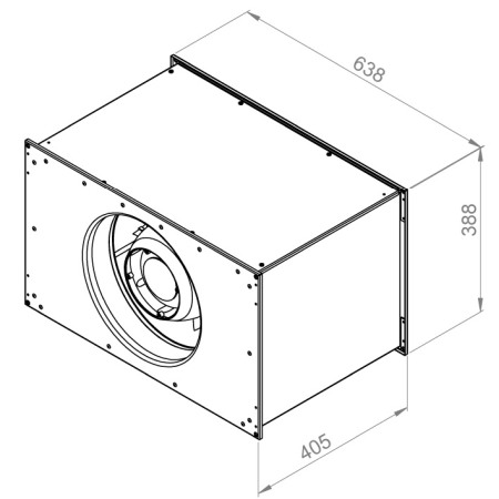 Ventilatoare In-Line RECTANGULARE - Ventilator in-line rectangular de tubulatura - RUCK - ETALIN - ELKI 6035 E2 10 - 127736 - 547 W - 3510 mc/h - 230V/50Hz