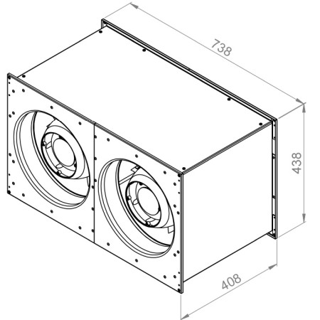 Ventilatoare In-Line RECTANGULARE - Ventilator in-line rectangular de tubulatura - RUCK - ETALIN - ELKI 7040 E2 10 - 127730 - 1043 W - 7150 mc/h - 230V/50Hz
