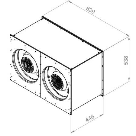 Ventilatoare In-Line RECTANGULARE - Ventilator in-line rectangular de tubulatura - RUCK - ETALIN - ELKI 8050 E2 10 - 127728 - 1889 W - 10050 mc/h - 230V/50Hz