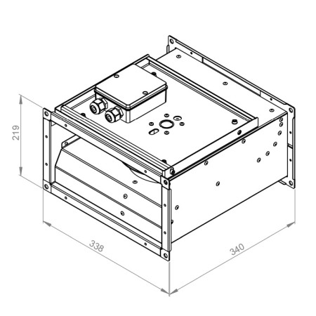 Ventilatoare In-Line RECTANGULARE - Ventilator in-line rectangular de tubulatura - RUCK - KVR 3015 E2 40 - 135000 - 52 W - 500 mc/h - 230V/50Hz