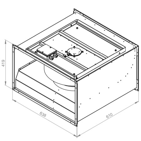 Ventilatoare In-Line RECTANGULARE - Ventilator in-line rectangular de tubulatura - RUCK - KVR 6035 E4 31 - 131312 - 453 W - 3920 mc/h - 230V/50Hz